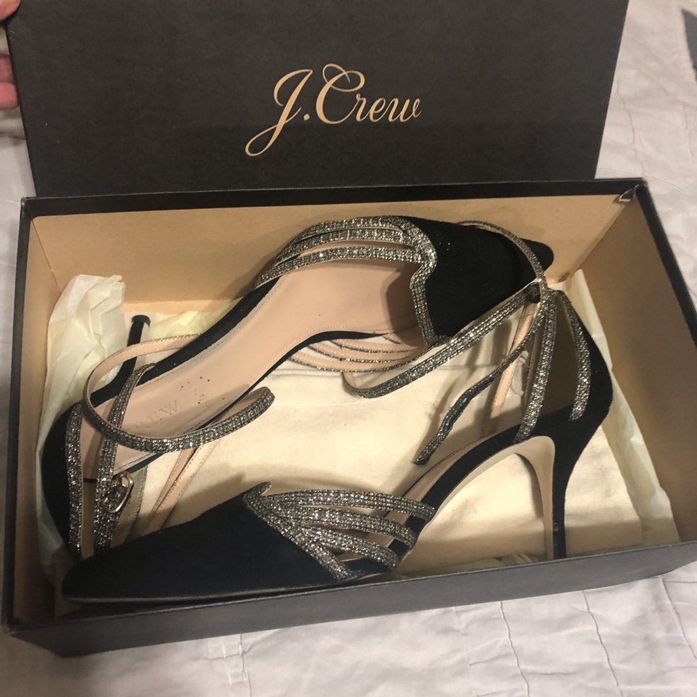 J. Crew Collette Ankle Wrap Pumps in Suede, size 9